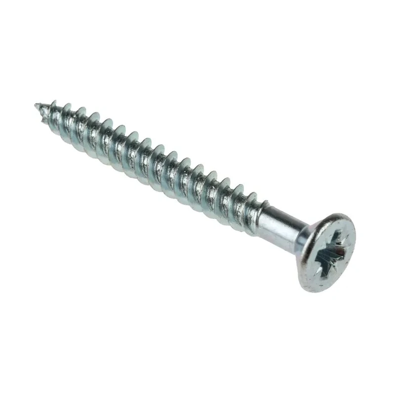 RS PRO Pozidriv Countersunk Steel Wood Screw, Bright Zinc-Plated, No. 8 Thread, 1.5 Inch Length, Steel, 529-129