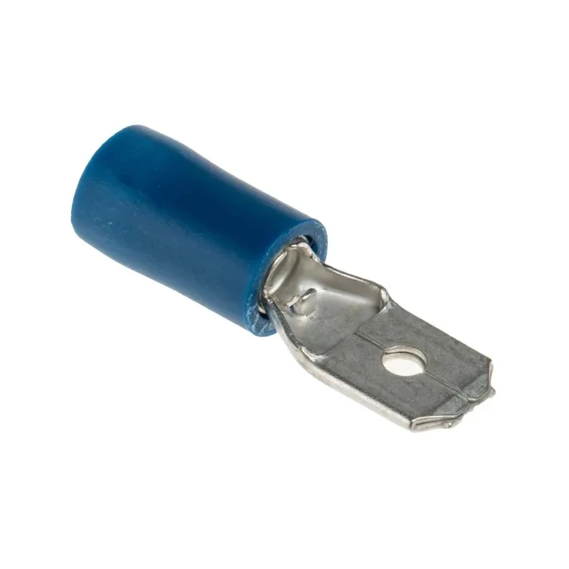 RS PRO Blue Insulated Male Spade Connector Crimp 6.35 x 0.8 mm Tab Size 16 AWG to 14 AWG 534-682