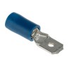 RS PRO Blue Insulated Male Spade Connector Crimp 6.35 x 0.8 mm Tab Size 16 AWG to 14 AWG 534-682