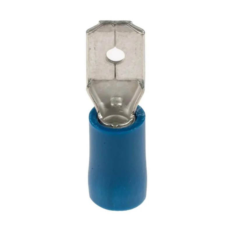 RS PRO Blue Insulated Male Spade Connector Crimp 6.35 x 0.8 mm Tab Size 16 AWG to 14 AWG 534-682