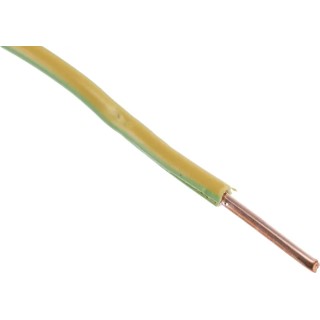 RS PRO H07V-U Series Hook Up Wire, Green/Yellow, 4 mm², Solid Copper, PVC, 100 m, 450/750 V 536-029