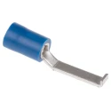 RS PRO Hooked Insulated Crimp Blade Terminal 17.6 mm Blade Length, 16 AWG to 14 AWG, Blue 534-727