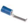 RS PRO Hooked Insulated Crimp Blade Terminal 17.6 mm Blade Length, 16 AWG to 14 AWG, Blue 534-727