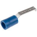 RS PRO Hooked Insulated Crimp Blade Terminal 17.6 mm Blade Length, 16 AWG to 14 AWG, Blue 534-727