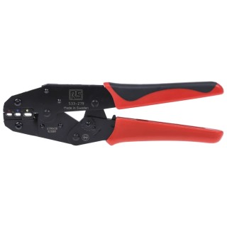 RS PRO Crimp Tool for Insulated Terminals 6.0 mm² to 0.75 mm², AWG 22–10, 225 mm Red Blue Yellow 533-279