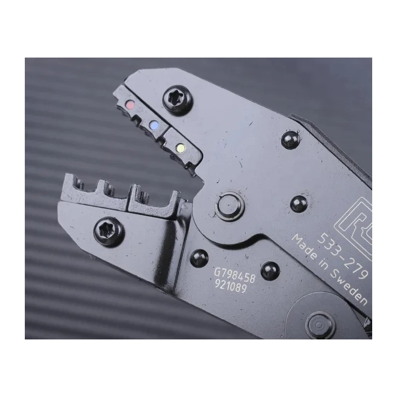 RS PRO Crimp Tool for Insulated Terminals 6.0 mm² to 0.75 mm², AWG 22–10, 225 mm Red Blue Yellow 533-279