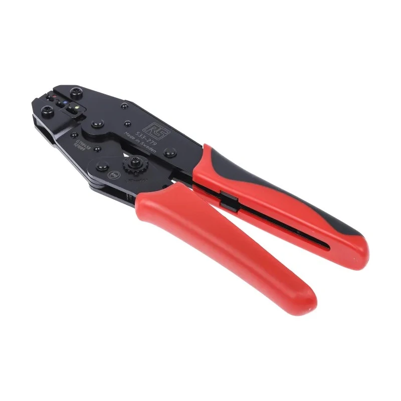 RS PRO Crimp Tool for Insulated Terminals 6.0 mm² to 0.75 mm², AWG 22–10, 225 mm Red Blue Yellow 533-279