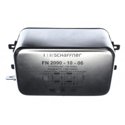 Schaffner Chassis Mount EMI Filter Fast-On 1 Phase, 10A, 250V AC/DC, Model FN2090
