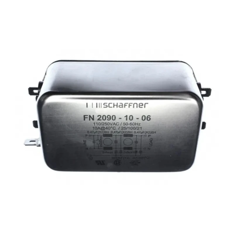 Schaffner Chassis Mount EMI Filter Fast-On 1 Phase, 10A, 250V AC/DC, Model FN2090