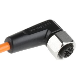 ifm electronic Female 4 Way M12 to Female 5 Way Unterminated Sensor Actuator Cable 10m Polyvinyl Chloride Orange EVT008