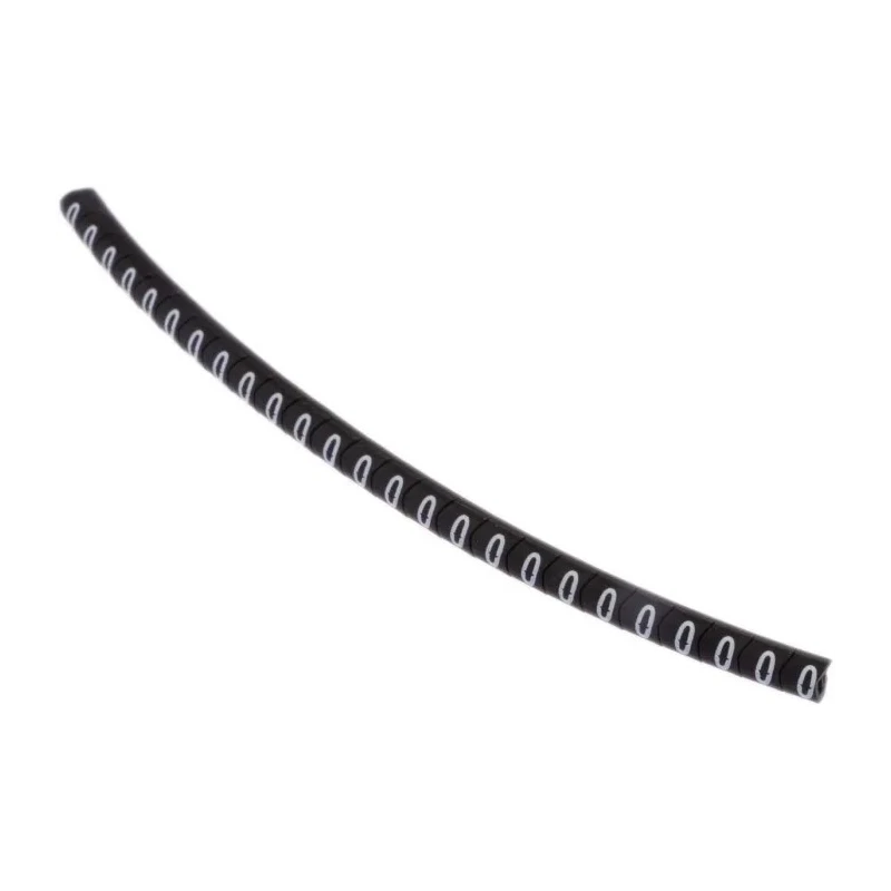 HellermannTyton Helagrip Slide-On Cable Marker, Pre-Printed '0', White, Black, 3 mm Max Cable Diameter, 1 mm Min 901-10344