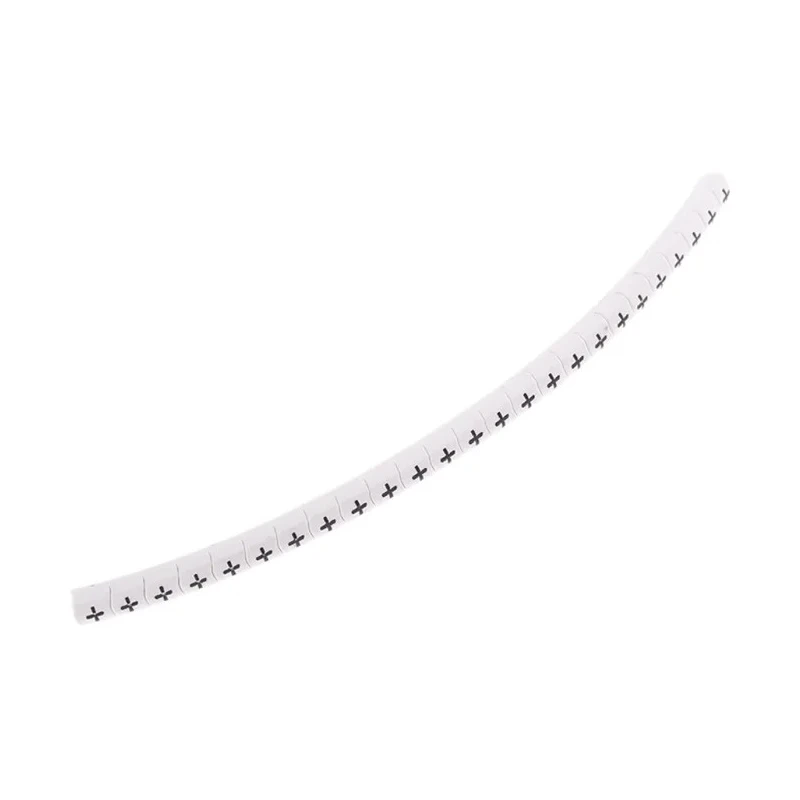 HellermannTyton Helagrip Slide-On Cable Marker, Pre-Printed '+', Black on White, 1–3 mm Cable, PVC, 901-10354