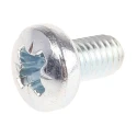 RS PRO Pozidriv Pan Head Steel Machine Screw, M6 Thread, 10mm Length, Bright Zinc Plated, DIN 7985Z 553-661