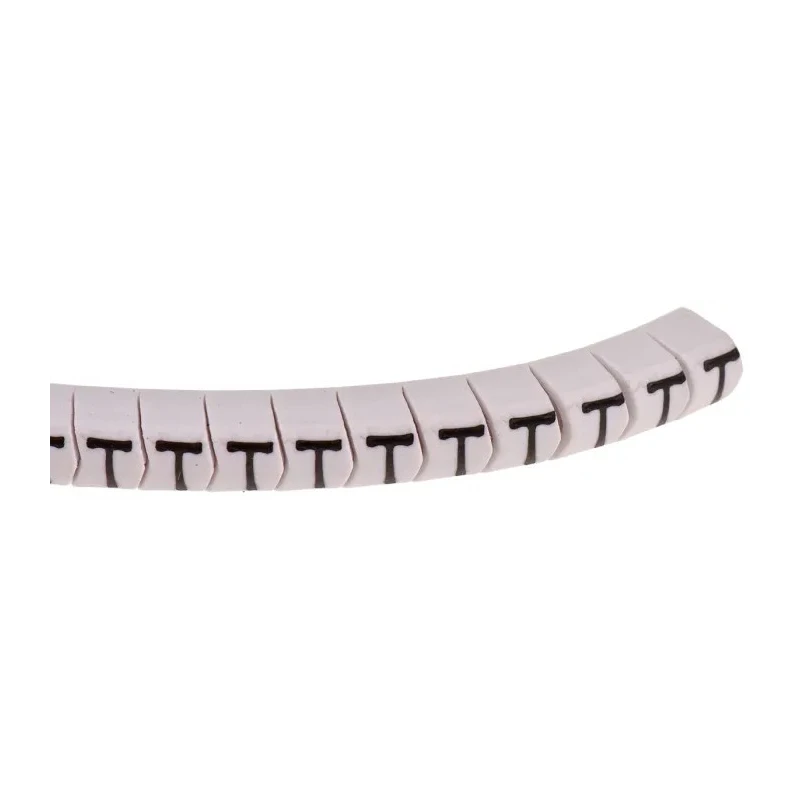 HellermannTyton Helagrip Slide-On Cable Marker, Polyvinyl Chloride, Pre-printed 'T', 2–5 mm Cable Diameter, Black 901-10384