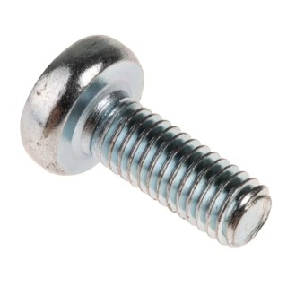 RS PRO Pozidriv Pan Head Machine Screw, M6 Thread, Steel, Bright Zinc, 16 mm Length 553-683