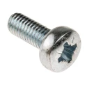 RS PRO Pozidriv Pan Head Machine Screw, M6 Thread, Steel, Bright Zinc, 16 mm Length 553-683