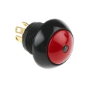 Otto Illuminated Push Button Switch, Momentary Operation, 20 mm Panel Cutout, SPDT, Red LED, IP68S, 28 V DC LP9-11131F21