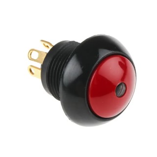 Otto Illuminated Push Button Switch, Momentary Operation, 20 mm Panel Cutout, SPDT, Red LED, IP68S, 28 V DC LP9-11131F21