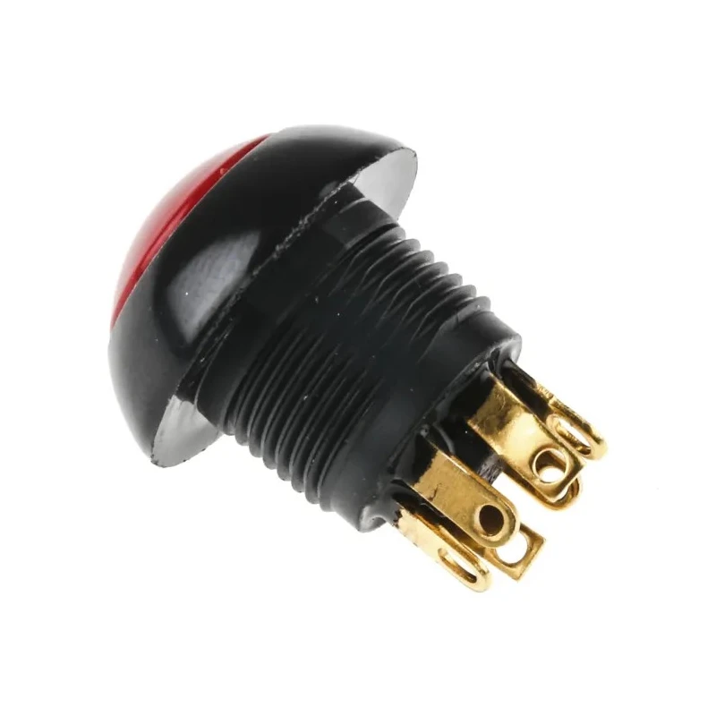 Otto Illuminated Push Button Switch, Momentary Operation, 20 mm Panel Cutout, SPDT, Red LED, IP68S, 28 V DC LP9-11131F21