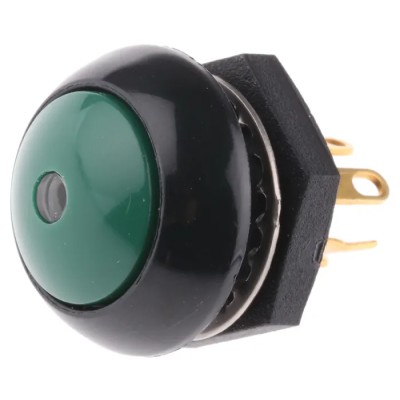 Otto Illuminated Push Button Switch, Green LED, 20 mm Cutout, SPDT, IP68, 28 V DC, 115 V AC, Momentary, Dome LP9-11131F25