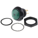Otto Illuminated Push Button Switch, Green LED, 20 mm Cutout, SPDT, IP68, 28 V DC, 115 V AC, Momentary, Dome LP9-11131F25