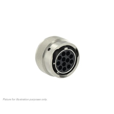 Souriau Sunbank by Eaton MIL Spec Circular Connector Male, 12 Way, Straight Cable, Black, Female Contacts, Nickel UT061412SH