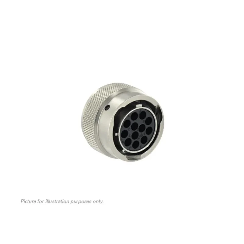 Souriau Sunbank by Eaton MIL Spec Circular Connector Male, 12 Way, Straight Cable, Black, Female Contacts, Nickel UT061412SH