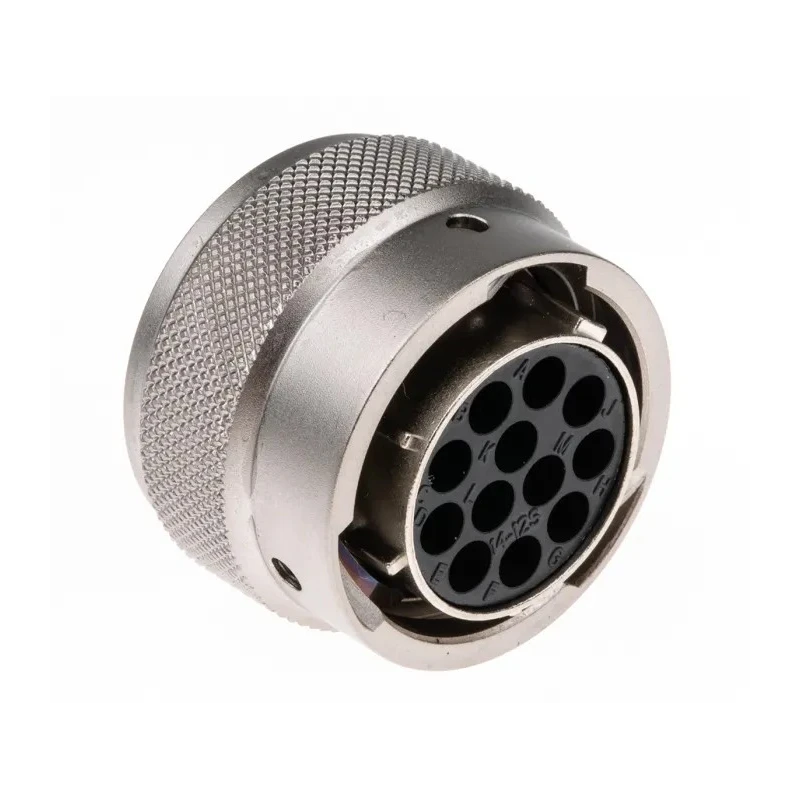 Souriau Sunbank by Eaton MIL Spec Circular Connector Male, 12 Way, Straight Cable, Black, Female Contacts, Nickel UT061412SH
