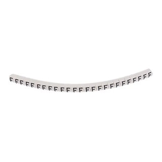 HellermannTyton Helagrip Slide-On Cable Marker, Pre-Printed 'F', PVC, 2–5mm Cable, Black Legend, White Marker, 901-10418