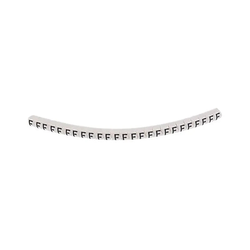 HellermannTyton Helagrip Slide-On Cable Marker, Pre-Printed 'F', PVC, 2–5mm Cable, Black Legend, White Marker, 901-10418