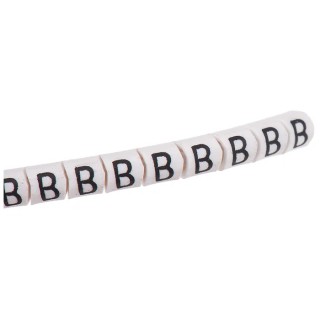 HellermannTyton Helagrip Slide-On Pre-Printed Cable Marker, PVC, Black on White, 1–3 mm Cable, Legend "B" 901-10402