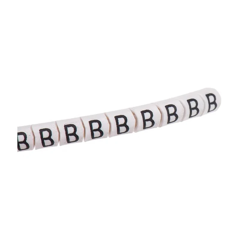HellermannTyton Helagrip Slide-On Pre-Printed Cable Marker, PVC, Black on White, 1–3 mm Cable, Legend "B" 901-10402