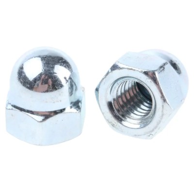 RS PRO Bright Zinc-Plated Stainless Steel Dome Nut M8, DIN 1587, A4 Grade 15mm Height 293-094