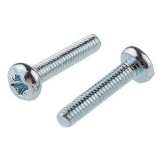 RS PRO Pozidriv Pan Head Steel Machine Screw Bright Zinc Plated M2.5 12mm 560-568