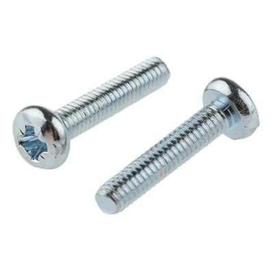 RS PRO Pozidriv Pan Head Steel Machine Screw Bright Zinc Plated M2.5 12mm 560-568