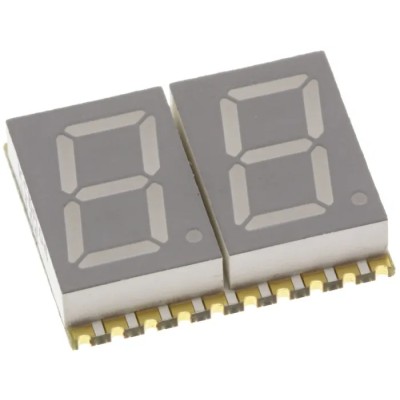 Kingbright Dual-Digit 7 Segment LED Display, Red, Surface Mount, Anode, 2 Characters, 27mcd Luminous Intensity KCDA04-105