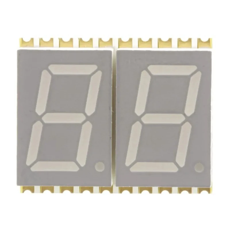 Kingbright Dual-Digit 7 Segment LED Display, Red, Surface Mount, Anode, 2 Characters, 27mcd Luminous Intensity KCDA04-105
