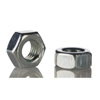 RS PRO Zinc Plated Steel Hex Nut M3, Full Type, DIN 934 Standard, 2.4mm Height 560-293