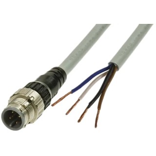 Omron Sensor Actuator Cable 2m, Male 4-way Straight to Unterminated, Spatter-Resistant XS5H-D421-D80-F