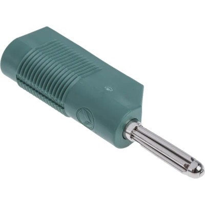 Hirschmann Test & Measurement Green Male Banana Plug 4 mm, Screw Termination, 60V DC 30A Nickel Plated Brass, Model 930729104