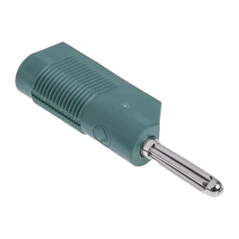 Hirschmann Test & Measurement Green Male Banana Plug 4 mm, Screw Termination, 60V DC 30A Nickel Plated Brass, Model 930729104