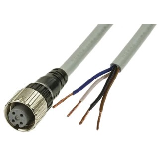 Omron Female 4-way Straight to Unterminated Sensor Actuator Cable, 2m, IP67, Polybutylene Terephthalate XS5F-D421-D80-F