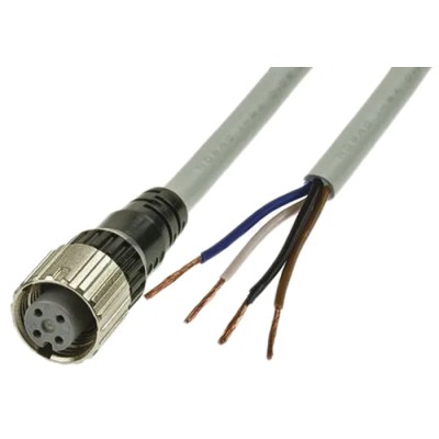 Omron Female 4-way Straight to Unterminated Sensor Actuator Cable, 2m, IP67, Polybutylene Terephthalate XS5F-D421-D80-F