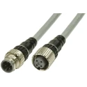 Omron XS5W-D421-E81-F Male 4-Way Straight to Female Straight Sensor Actuator Cable, 3 m, IP67, Polyurethane Jacket
