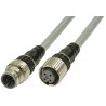 Omron XS5W-D421-E81-F Male 4-Way Straight to Female Straight Sensor Actuator Cable, 3 m, IP67, Polyurethane Jacket