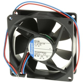 ebm-papst 8400 N Series Axial Fan , 12V DC, 33 m³/h, 300 mW, 25 mA Max, IP68, Brushless External Rotor Motor, 80 x 80 x 25 mm
