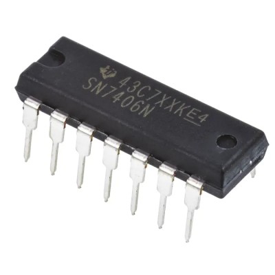 Texas Instruments SN7406N Inverter IC, 6-Channel TTL Open Collector, 14-Pin PDIP