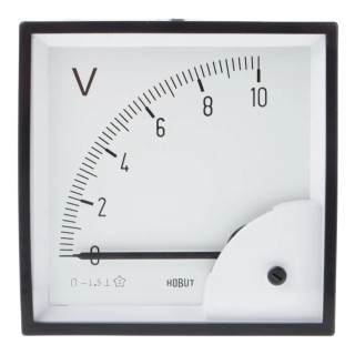 HOBUT D96 Series Analogue Voltmeter, DC, 92 mm x 92 mm Panel Meter D961MCS10V/2-001