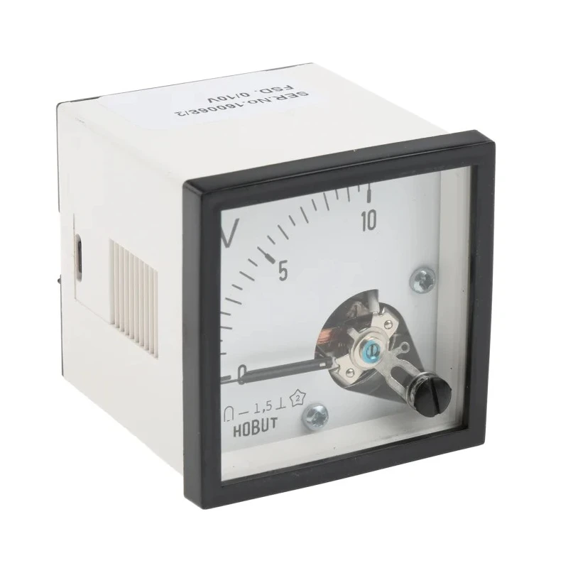 HOBUT Analogue Voltmeter DC, 45 mm × 45 mm, Panel Mount, Accuracy Class 1.5, IEC, D48 Series D481MCS10V/2-002