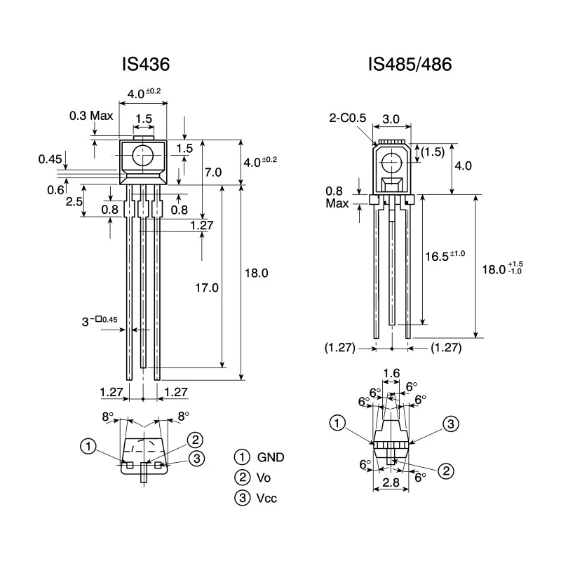 Sharp Infrared Photodetector Amplifier Unit, TO-5 Package, 3-Pin, 900nm, 4.5–17V Through Hole IS485E